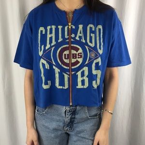 TWO CHICAGO CUBS CROPPED TEES- 2XL AND XL